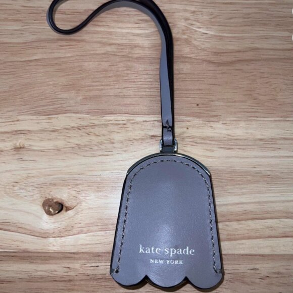 Kate Spade New York plum/gray leather bag charm - Picture 1 of 3